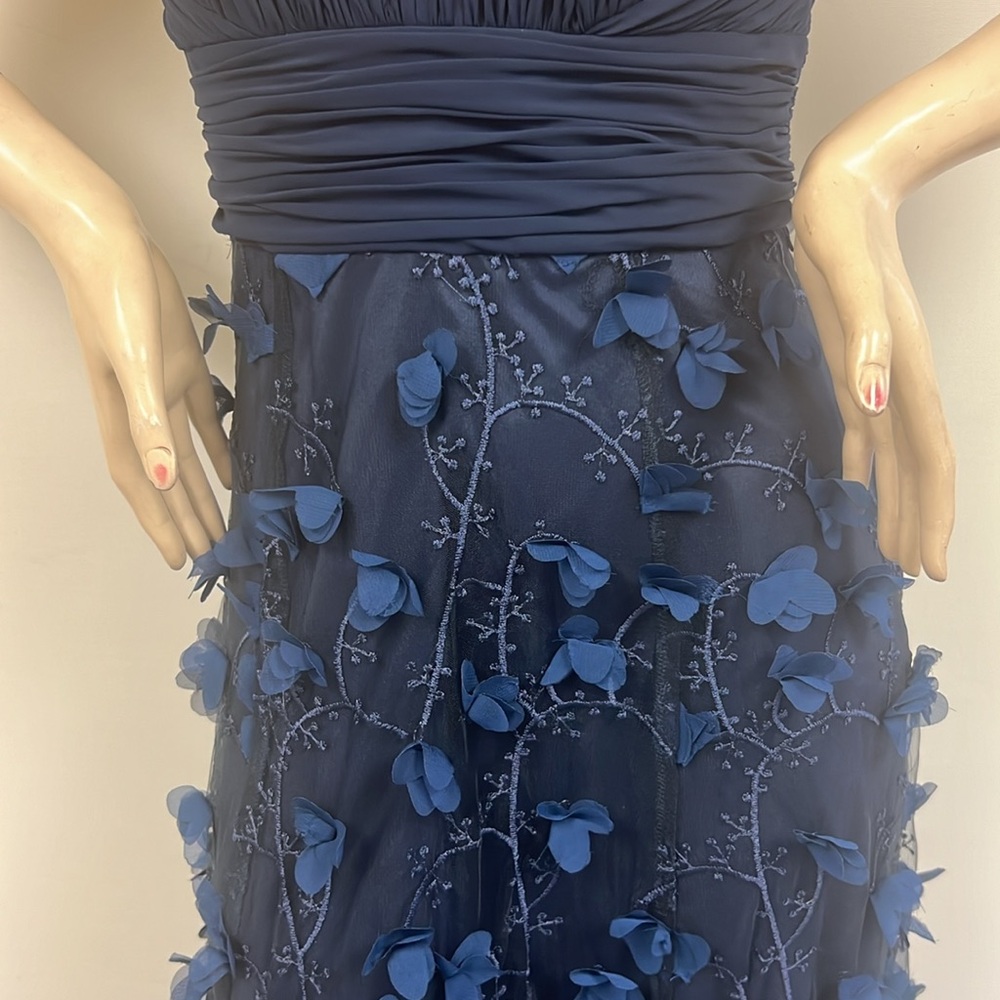 Aidan by Aidan Mattox sleeveless embroidered V-neck long gown - Picture 6 of 12